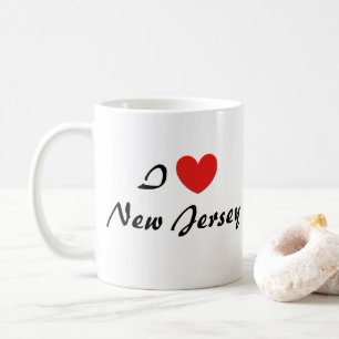 I Love New Jersey Heart Typography Coffee Mug