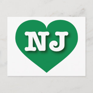 I love New Jersey - NJ green heart Postcard
