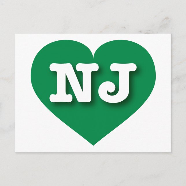 I love New Jersey - NJ green heart Postcard (Front)