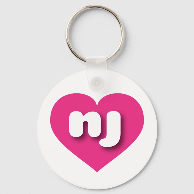 I love New Jersey - nj hot pink heart Keychain (Front)