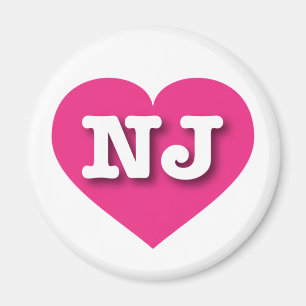 I love New Jersey - NJ hot pink heart Magnet