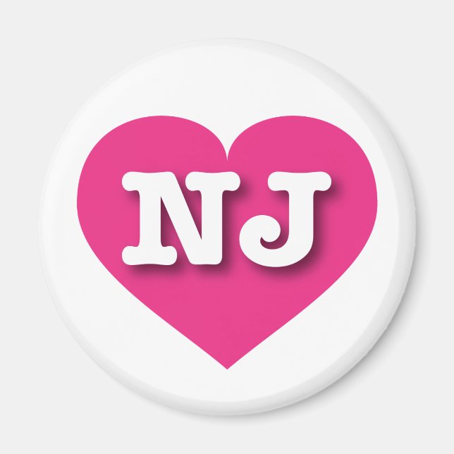 I love New Jersey - NJ hot pink heart Magnet (Front)