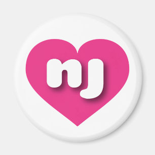 I love New Jersey - nj hot pink heart Magnet