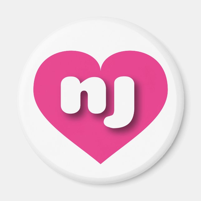 I love New Jersey - nj hot pink heart Magnet (Front)