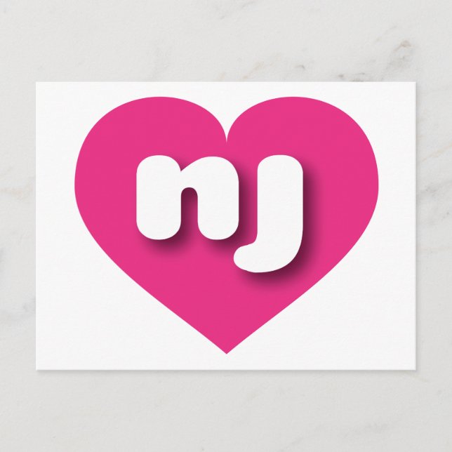 I love New Jersey - nj hot pink heart Postcard (Front)
