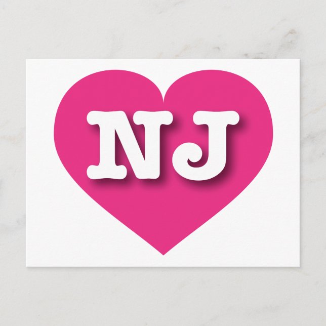 I love New Jersey - NJ hot pink heart Postcard (Front)
