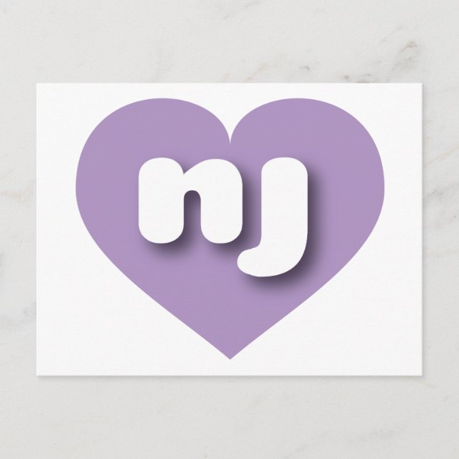 I love New Jersey - nj lavender heart Postcard (Front)