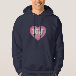 I love New Jersey - NJ pink fade heart Hoodie
