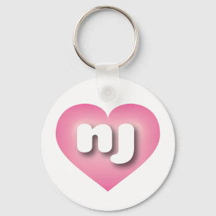 I love New Jersey - nj pink fade heart Keychain