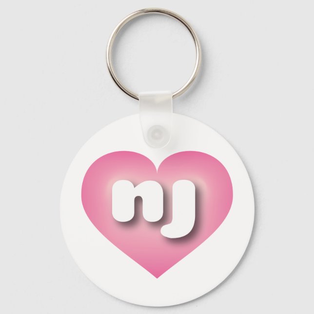 I love New Jersey - nj pink fade heart Keychain (Front)