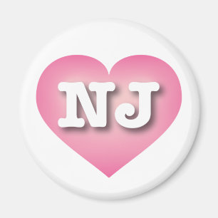 I love New Jersey - NJ pink fade heart Magnet