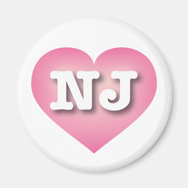 I love New Jersey - NJ pink fade heart Magnet (Front)