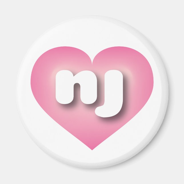 I love New Jersey - nj pink fade heart Magnet (Front)