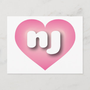 I love New Jersey - nj pink fade heart Postcard