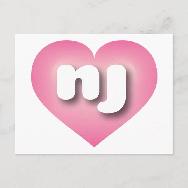 I love New Jersey - nj pink fade heart Postcard (Front)