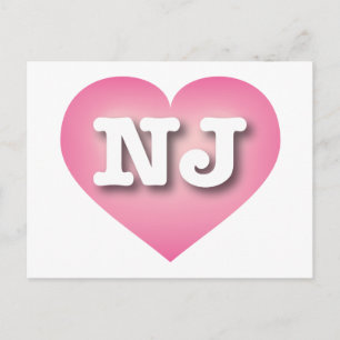 I love New Jersey - NJ pink fade heart Postcard