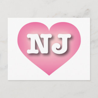 I love New Jersey - NJ pink fade heart Postcard