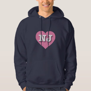 I love New Jersey - NJ pink heart Hoodie