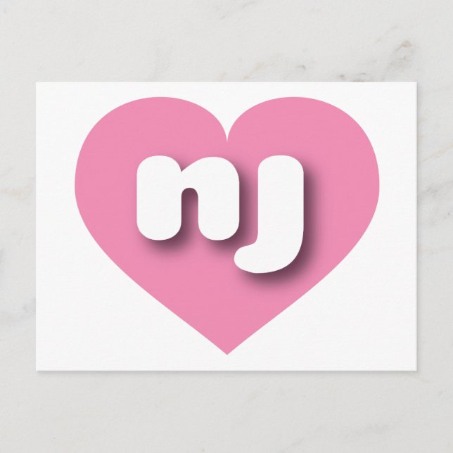 I love New Jersey - nj pink heart Postcard (Front)
