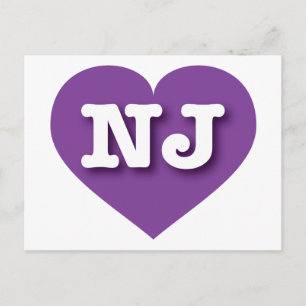 I love New Jersey - NJ purple heart Postcard