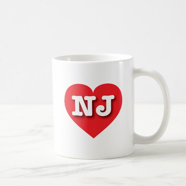 I love New Jersey - NJ red heart Coffee Mug (Right)