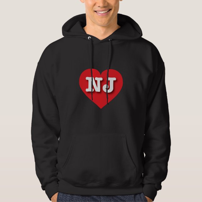 I love New Jersey - NJ red heart Hoodie (Front)