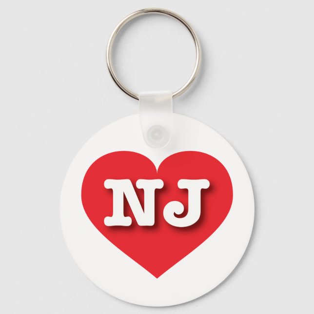 I love New Jersey - NJ red heart Keychain (Front)