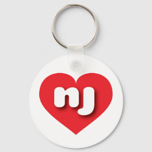 I love New Jersey - nj red heart Keychain