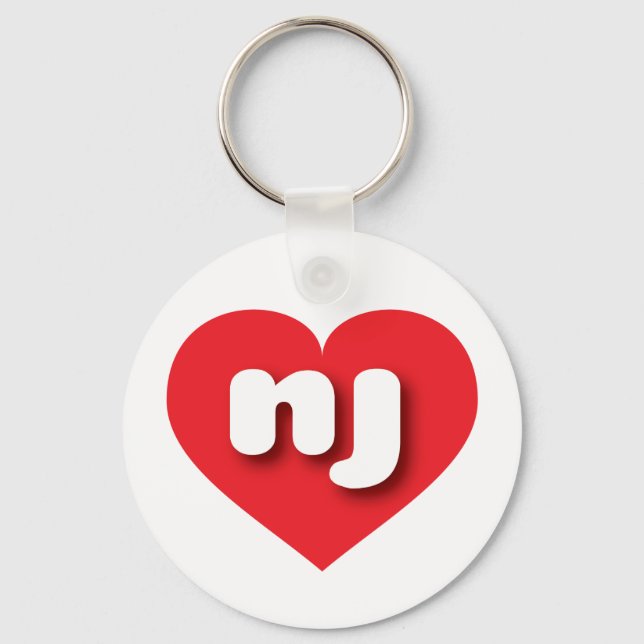 I love New Jersey - nj red heart Keychain (Front)