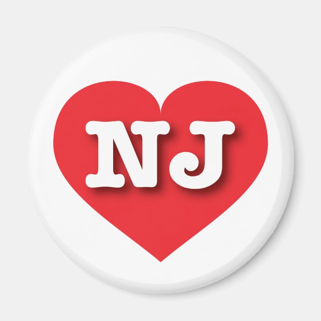 I love New Jersey - NJ red heart Magnet (Front)