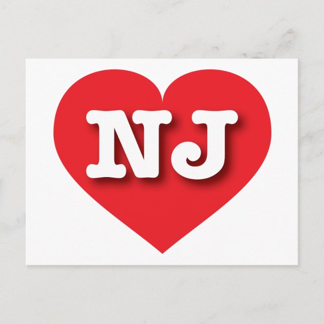 I love New Jersey - NJ red heart Postcard (Front)