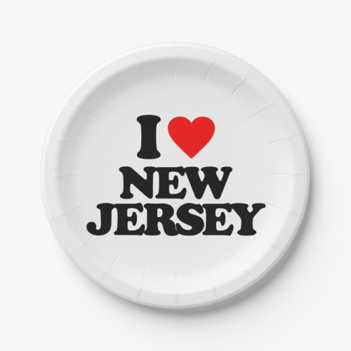 I LOVE NEW JERSEY PAPER PLATES