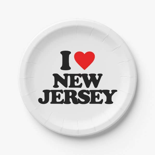 I LOVE NEW JERSEY PAPER PLATES (Front)