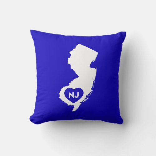 I Love New Jersey State Throw Pillow