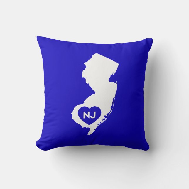 I Love New Jersey State Throw Pillow (Front)