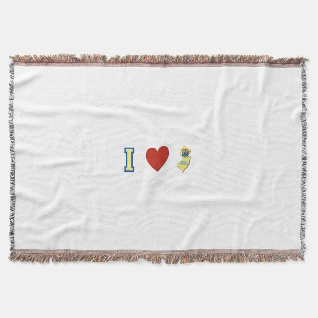 I Love New Jersey Throw Blanket (Front)