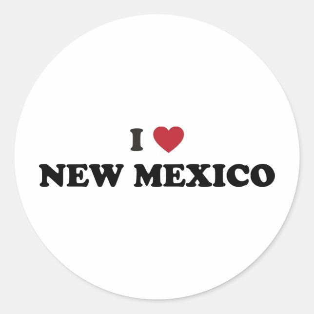 I Love New Mexico Classic Round Sticker (Front)