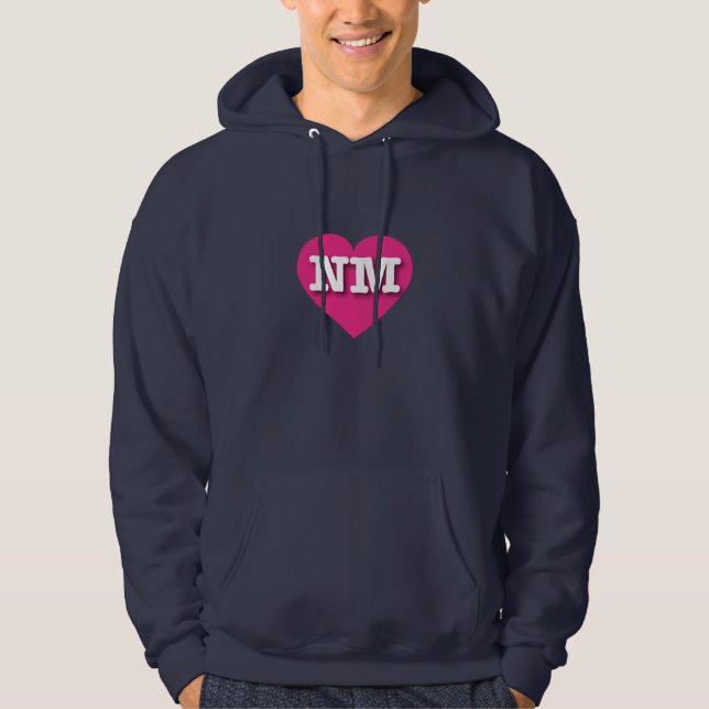 I love New Mexico - NM hot pink heart Hoodie (Front)
