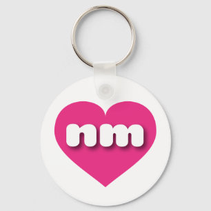 I love New Mexico - nm hot pink heart Keychain
