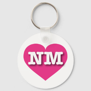 I love New Mexico - NM hot pink heart Keychain