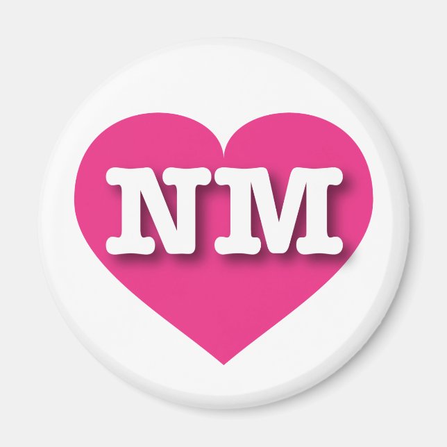 I love New Mexico - NM hot pink heart Magnet (Front)