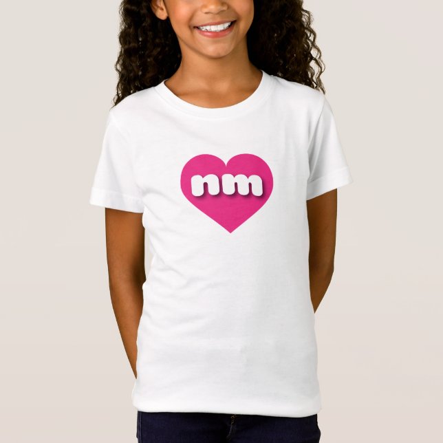 I love New Mexico  - nm hot pink heart T-Shirt (Front)