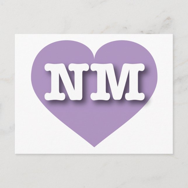 I love New Mexico - NM lavender heart Postcard (Front)