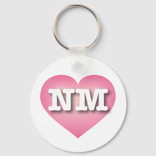 I love New Mexico - NM pink fade heart Keychain
