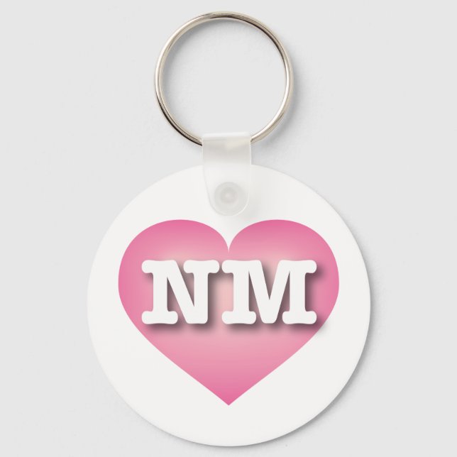 I love New Mexico - NM pink fade heart Keychain (Front)