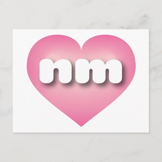 I love New Mexico - nm pink fade heart Postcard (Front)