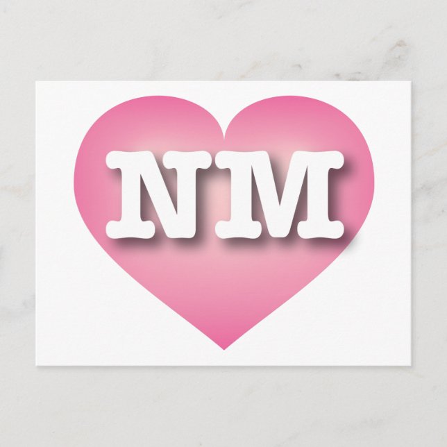 I love New Mexico - NM pink fade heart Postcard (Front)