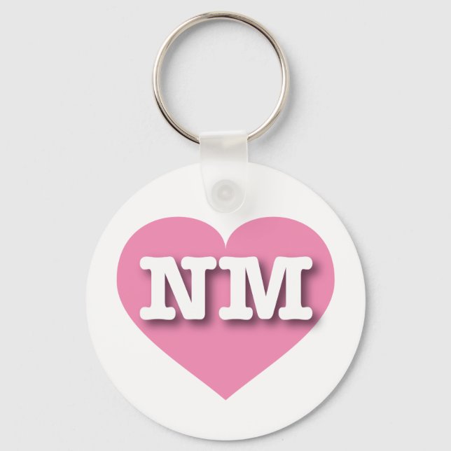 I love New Mexico - NM pink heart Keychain (Front)