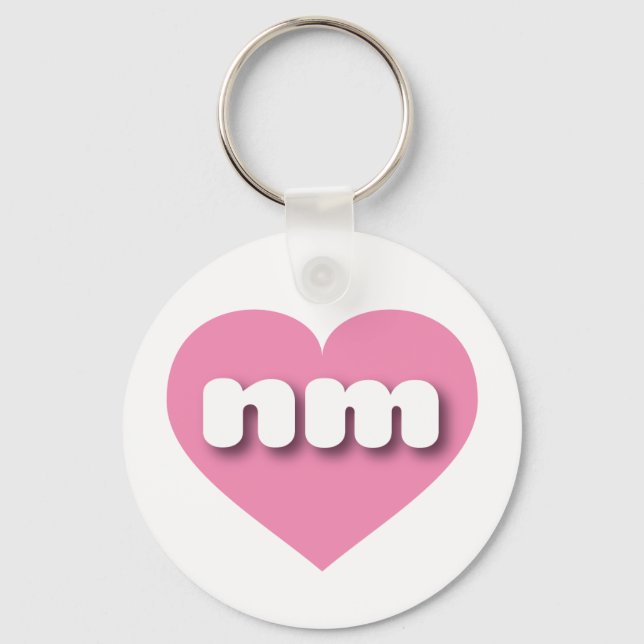 I love New Mexico - nm pink heart Keychain (Front)