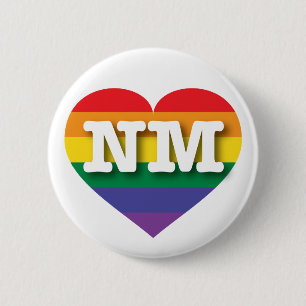 I Love New Mexico Rainbow Heart Pinback Button